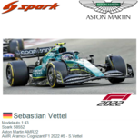 Modelauto 1:43 | Spark S8552 | Aston Martin AMR22 | AMR Aramco Cognizant F1 2022 #5 - S.Vettel Modelauto 1:43 | Spark S8552 | Aston Martin AMR22 | AMR Aramco Cognizant F1 2022 #5 - S.Vettel