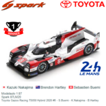 Modelauto 1:87 | Spark 87LM20 | Toyota Gazoo Racing TS050 Hybrid 2020 #8 - S.Buemi - K.Nakajima - B.Hartley Modelauto 1:87 | Spark 87LM20 | Toyota Gazoo Racing TS050 Hybrid 2020 #8 - S.Buemi - K.Nakajima - B.Hartley
