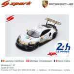 Modelauto 1:87 | Spark 87S151 | Porsche GT Team 911 RSR 2019 #92 - L.Vanthoor - M.Christensen - K.Estre Modelauto 1:87 | Spark 87S151 | Porsche GT Team 911 RSR 2019 #92 - L.Vanthoor - M.Christensen - K.Estre