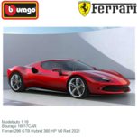 Modelauto 1:18 | Bburago 16017CAR | Ferrari 296 GTB Hybrid 380 HP V6 Red 2021 Modelauto 1:18 | Bburago 16017CAR | Ferrari 296 GTB Hybrid 380 HP V6 Red 2021