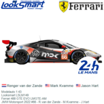 Modelauto 1:43 | Looksmart LSLM149 | Ferrari 488 GTE EVO LMGTE-AM | JMW Motorsport 2022 #66 - R.van der Zande - M.Kvamme - J.Hart Modelauto 1:43 | Looksmart LSLM149 | Ferrari 488 GTE EVO LMGTE-AM | JMW Motorsport 2022 #66 - R.van der Zande - M.Kvamme - J.Hart