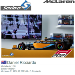 Modelauto 1:18 | Solido 1809101 | McLaren F1 MCL36 2021 #3 - D.Ricciardo Modelauto 1:18 | Solido 1809101 | McLaren F1 MCL36 2021 #3 - D.Ricciardo
