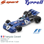 Modelauto 1:43 | Spark S7215 | Tyrrell F1 002 1971 #9 - F.Cevert Modelauto 1:43 | Spark S7215 | Tyrrell F1 002 1971 #9 - F.Cevert