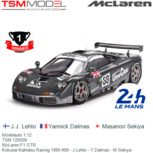 Modelauto 1:12 | TSM 120009 | McLaren F1 GTR | Kokusai Kaihatsu Racing 1995 #59 - J.Lehto - Y.Dalmas - M.Sekiya Modelauto 1:12 | TSM 120009 | McLaren F1 GTR | Kokusai Kaihatsu Racing 1995 #59 - J.Lehto - Y.Dalmas - M.Sekiya