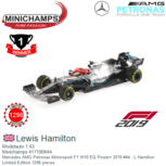 Modelauto 1:43 | Minichamps 417190644 | Mercedes AMG Petronas Motorsport F1 W10 EQ Power+ 2019 #44 - L.Hamilton Modelauto 1:43 | Minichamps 417190644 | Mercedes AMG Petronas Motorsport F1 W10 EQ Power+ 2019 #44 - L.Hamilton