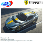 Modelauto 1:43 | BBR Models BBRC259A | Ferrari 812 Superfast V12 Competizione Cobrun Grey 2021 Modelauto 1:43 | BBR Models BBRC259A | Ferrari 812 Superfast V12 Competizione Cobrun Grey 2021