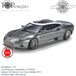 Modelauto 1:18 | Top Marques Collectibles TOP093C | Spyker C8 Aileron Gun Grey Metallic 2011 Modelauto 1:18 | Top Marques Collectibles TOP093C | Spyker C8 Aileron Gun Grey Metallic 2011