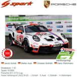 Modelauto 1:43 | Spark SG855 | Porsche 911 GT3 Cup | Huber Motorsport 2022 #125 - J.Schell - S.Aust - C.Bollrath - H.Wehrmann Modelauto 1:43 | Spark SG855 | Porsche 911 GT3 Cup | Huber Motorsport 2022 #125 - J.Schell - S.Aust - C.Bollrath - H.Wehrmann