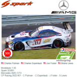 Modelauto 1:43 | Spark SG851 | Mercedes AMG GT3 | CP Racing 2022 #21 - C.Putman - C.Espenlaub - J.Foster - S.Lewis Modelauto 1:43 | Spark SG851 | Mercedes AMG GT3 | CP Racing 2022 #21 - C.Putman - C.Espenlaub - J.Foster - S.Lewis
