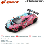 Modelauto 1:43 | Spark SP426 | McLaren 720S GT3 | JP-Motorsport 2022 #111 - C.Klien - D.Lind - V.Abril Modelauto 1:43 | Spark SP426 | McLaren 720S GT3 | JP-Motorsport 2022 #111 - C.Klien - D.Lind - V.Abril