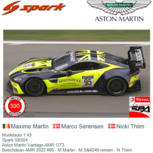 Modelauto 1:43 | Spark SB504 | Aston Martin Vantage AMR GT3 | Beechdean AMR 2022 #95 - M.Martin - M.Sørensen - N.Thiim Modelauto 1:43 | Spark SB504 | Aston Martin Vantage AMR GT3 | Beechdean AMR 2022 #95 - M.Martin - M.Sørensen - N.Thiim