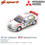 Modelauto 1:43 | Spark S6520 | Mitsubishi Lancer EVO III 1995 #3 - A.Vatanen - F.Pons Modelauto 1:43 | Spark S6520 | Mitsubishi Lancer EVO III 1995 #3 - A.Vatanen - F.Pons