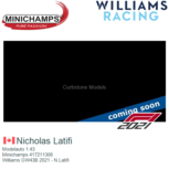 Modelauto 1:43 | Minichamps 417211306 | Williams GW43B 2021 - N.Latifi Modelauto 1:43 | Minichamps 417211306 | Williams GW43B 2021 - N.Latifi
