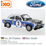 Modelauto 1:18 | IXO-Models 18RMC075B.20 | Ford Motor Co. Ltd. Escort RS-1600 Mk.II 1973 #3 - B.Smith - V.Preston Modelauto 1:18 | IXO-Models 18RMC075B.20 | Ford Motor Co. Ltd. Escort RS-1600 Mk.II 1973 #3 - B.Smith - V.Preston