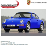 Modelauto 1:18 | Minichamps 155061100 | Porsche 911 Carrera (993) Blue Metallic 1993 Modelauto 1:18 | Minichamps 155061100 | Porsche 911 Carrera (993) Blue Metallic 1993