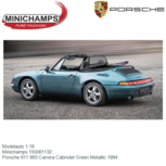 Modelauto 1:18 | Minichamps 155061132 | Porsche 911 993 Carrera Cabriolet Green Metallic 1994 Modelauto 1:18 | Minichamps 155061132 | Porsche 911 993 Carrera Cabriolet Green Metallic 1994