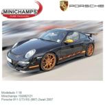 Modelauto 1:18 | Minichamps 155062121 | Porsche 911 GT3 RS (997) Zwart 2007 Modelauto 1:18 | Minichamps 155062121 | Porsche 911 GT3 RS (997) Zwart 2007