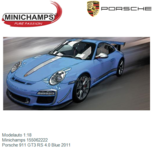 Modelauto 1:18 | Minichamps 155062222 | Porsche 911 GT3 RS 4.0 Blue 2011 Modelauto 1:18 | Minichamps 155062222 | Porsche 911 GT3 RS 4.0 Blue 2011