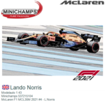 Modelauto 1:43 | Minichamps 537215104 | McLaren F1 MCL35M 2021 #4 - L.Norris Modelauto 1:43 | Minichamps 537215104 | McLaren F1 MCL35M 2021 #4 - L.Norris