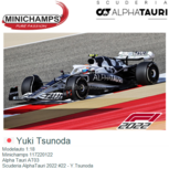 Modelauto 1:18 | Minichamps 117220122 | Alpha Tauri AT03 | Scuderia AlphaTauri 2022 #22 - Y.Tsunoda Modelauto 1:18 | Minichamps 117220122 | Alpha Tauri AT03 | Scuderia AlphaTauri 2022 #22 - Y.Tsunoda