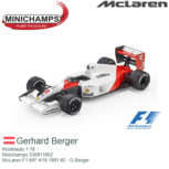 Modelauto 1:18 | Minichamps 530911802 | McLaren F1 MP 4/16 1991 #2 - G.Berger Modelauto 1:18 | Minichamps 530911802 | McLaren F1 MP 4/16 1991 #2 - G.Berger