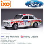 Modelauto 1:18 | IXO-Models 18RMC141B.22 | Ford Escort RS 1600 Mk.I | Colt Racing Team 1974 #1 - T.Mäkinen - H.Liddon Modelauto 1:18 | IXO-Models 18RMC141B.22 | Ford Escort RS 1600 Mk.I | Colt Racing Team 1974 #1 - T.Mäkinen - H.Liddon