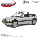 Modelauto 1:43 | Minichamps 940112331 | Peugeot 205 Cti Cabriolet Zilver Metallic 1990 Modelauto 1:43 | Minichamps 940112331 | Peugeot 205 Cti Cabriolet Zilver Metallic 1990