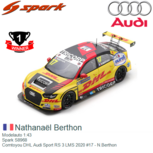Modelauto 1:43 | Spark S8968 | Comtoyou DHL Audi Sport RS 3 LMS 2020 #17 - N.Berthon Modelauto 1:43 | Spark S8968 | Comtoyou DHL Audi Sport RS 3 LMS 2020 #17 - N.Berthon