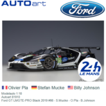 Modelauto 1:18 | Autoart 81910 | Ford GT LMGTE-PRO Black 2019 #66 - S.Mucke - O.Pla - B.Johnson Modelauto 1:18 | Autoart 81910 | Ford GT LMGTE-PRO Black 2019 #66 - S.Mucke - O.Pla - B.Johnson