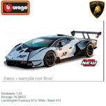 Modelauto 1:24 | Bburago 18-28023 | Lamborghini Essenza SCV White / Black #12 Modelauto 1:24 | Bburago 18-28023 | Lamborghini Essenza SCV White / Black #12