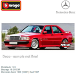 Modelauto 1:24 | Bburago 18-21103R | Mercedes Benz 190E (W201) Red 1987 Modelauto 1:24 | Bburago 18-21103R | Mercedes Benz 190E (W201) Red 1987