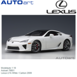 Modelauto 1:18 | Autoart 78851 | Lexus LFA White / Carbon 2009 Modelauto 1:18 | Autoart 78851 | Lexus LFA White / Carbon 2009