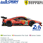 Modelauto 1:18 | Looksmart LS18LM032 | Ferrari 488 GTE EVO LMGTE-PRO | AF Corse 2022 - D.Serra - J.Calado - A.Pier Guidi Modelauto 1:18 | Looksmart LS18LM032 | Ferrari 488 GTE EVO LMGTE-PRO | AF Corse 2022 - D.Serra - J.Calado - A.Pier Guidi
