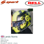 Helm 1:5 | Spark 5HF091 | Bell Helmet | McLaren F1 2023 #4 - L.Norris Helm 1:5 | Spark 5HF091 | Bell Helmet | McLaren F1 2023 #4 - L.Norris