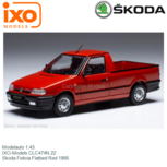 Modelauto 1:43 | IXO-Models CLC474N.22 | Skoda Felicia Flatbed Red 1995 Modelauto 1:43 | IXO-Models CLC474N.22 | Skoda Felicia Flatbed Red 1995
