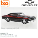 Modelauto 1:43 | IXO-Models CLC477N.22 | Chevrolet Chevelle SS Black 1970 Modelauto 1:43 | IXO-Models CLC477N.22 | Chevrolet Chevelle SS Black 1970