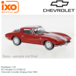 Modelauto 1:43 | IXO-Models CLC479N.22 | Chevrolet Corvette Stingray Red 1963 Modelauto 1:43 | IXO-Models CLC479N.22 | Chevrolet Corvette Stingray Red 1963