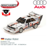 Modelauto 1:43 | Minichamps 410871201 | Audi Sport Quattro S1 1987 - W.Röhrl Modelauto 1:43 | Minichamps 410871201 | Audi Sport Quattro S1 1987 - W.Röhrl
