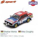 Modelauto 1:43 | Spark S7771 | Datsun Violet GT 1981 #7 - S.Mehta - M.Doughty Modelauto 1:43 | Spark S7771 | Datsun Violet GT 1981 #7 - S.Mehta - M.Doughty