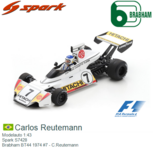 Modelauto 1:43 | Spark S7428 | Brabham BT44 1974 #7 - C.Reutemann Modelauto 1:43 | Spark S7428 | Brabham BT44 1974 #7 - C.Reutemann