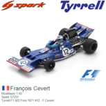 Modelauto 1:43 | Spark S7231 | Tyrrell F1 002 Ford 1971 #12 - F.Cevert Modelauto 1:43 | Spark S7231 | Tyrrell F1 002 Ford 1971 #12 - F.Cevert