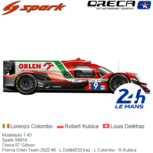Modelauto 1:43 | Spark S8618 | Oreca 07 Gibson | Prema Orlen Team 2022 #9 - L.Delétraz - L.Colombo - R.Kubica Modelauto 1:43 | Spark S8618 | Oreca 07 Gibson | Prema Orlen Team 2022 #9 - L.Delétraz - L.Colombo - R.Kubica