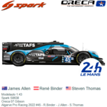 Modelauto 1:43 | Spark S8638 | Oreca 07 Gibson | Algarve Pro Racing 2022 #45 - R.Binder - J.Allen - S.Thomas Modelauto 1:43 | Spark S8638 | Oreca 07 Gibson | Algarve Pro Racing 2022 #45 - R.Binder - J.Allen - S.Thomas