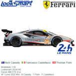 Modelauto 1:43 | Looksmart LSLM143 | Ferrari 488 GTE Evo | AF Corse 2022 #54 - N.Cassidy - T.Flohr - F.Castellacci Modelauto 1:43 | Looksmart LSLM143 | Ferrari 488 GTE Evo | AF Corse 2022 #54 - N.Cassidy - T.Flohr - F.Castellacci