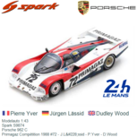 Modelauto 1:43 | Spark S9874 | Porsche 962 C | Primagaz Compétition 1988 #72 - J.Lässid - P.Yver - D.Wood Modelauto 1:43 | Spark S9874 | Porsche 962 C | Primagaz Compétition 1988 #72 - J.Lässid - P.Yver - D.Wood