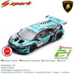 Modelauto 1:43 | Spark SG846 | Lamborghini Huracan GT3 Evo | Konrad Motorsport 2022 #7 - M.di Martino - M.Hackländer - J.Pepper - A.Jefferies Modelauto 1:43 | Spark SG846 | Lamborghini Huracan GT3 Evo | Konrad Motorsport 2022 #7 - M.di Martino - M.Hackländer - J.Pepper - A.Jefferies