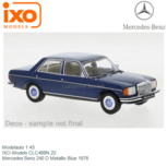 Modelauto 1:43 | IXO-Models CLC488N.22 | Mercedes Benz 240 D Metallic Blue 1976 Modelauto 1:43 | IXO-Models CLC488N.22 | Mercedes Benz 240 D Metallic Blue 1976