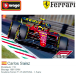 Modelauto 1:18 | Bburago 16811SAM | Scuderia Ferrari F1-75 2022 #55 - C.Sainz Modelauto 1:18 | Bburago 16811SAM | Scuderia Ferrari F1-75 2022 #55 - C.Sainz