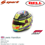 Helm 1:5 | Spark 5HF082 | Bell Helmet | Mercedes AMG F1 2022 #44 - L.Hamilton Helm 1:5 | Spark 5HF082 | Bell Helmet | Mercedes AMG F1 2022 #44 - L.Hamilton