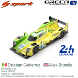 Modelauto 1:18 | Spark 18S812 | Oreca 07 Gibson LMP2 | Inter Europol Competition 2022 #34 - A.Brundle - E.Gutierrez - J.Smiechowski Modelauto 1:18 | Spark 18S812 | Oreca 07 Gibson LMP2 | Inter Europol Competition 2022 #34 - A.Brundle - E.Gutierrez - J.Smiechowski